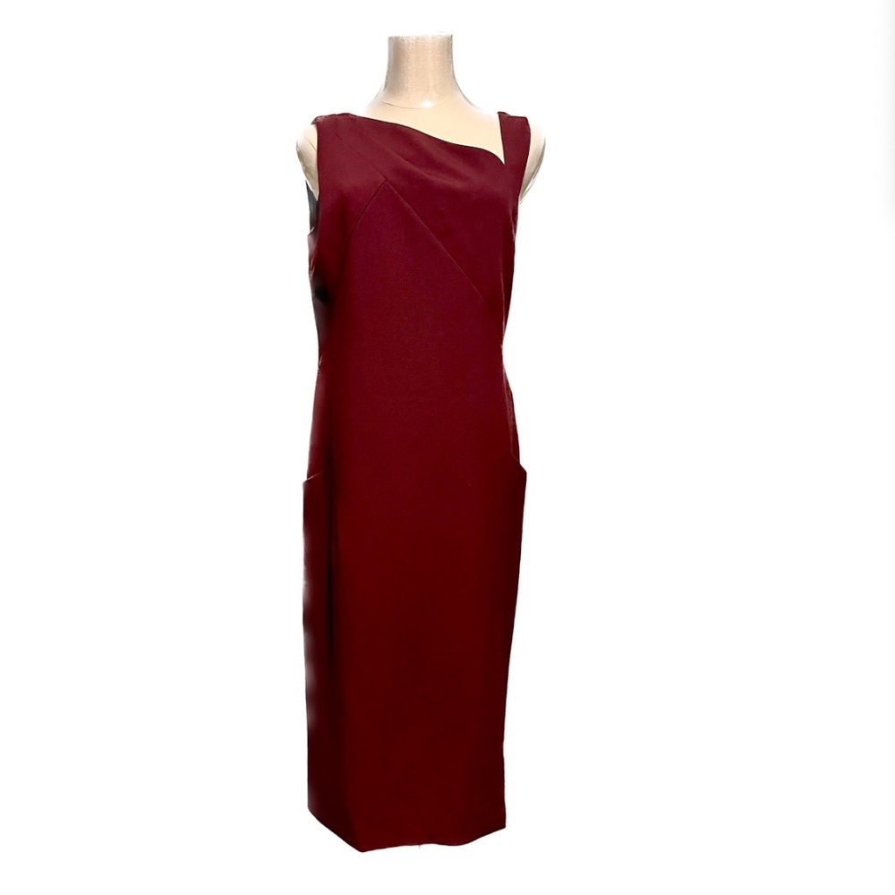 Michael Kors burgundy wool asymmetrical dress, size 4 (fits like size 6)
